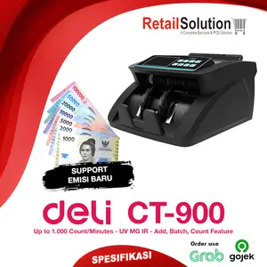 Mesin Penghitung Uang USD Rupiah Rp - Deli CT900 CT-900 UV MG IR Money Counter