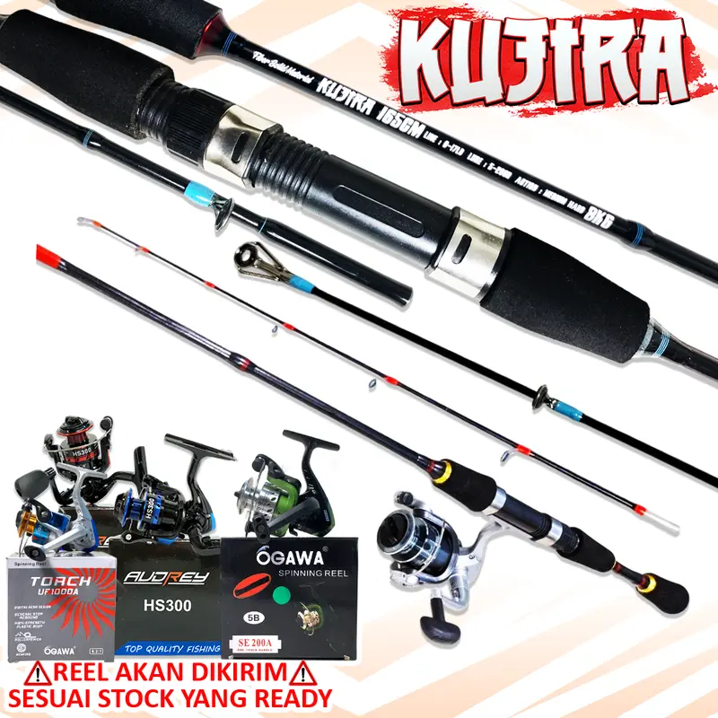 KUJIRA JORAN KOLAM 8-17lbs SEPAKET REEL BESI 0