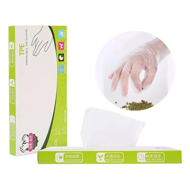 Disposable Cooking Gloves for Food Prep, Handling and Serving, Kitchen Food Safe Clear Flexible TPE Gloves, Perf