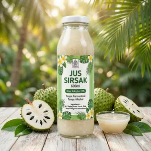 Jus Sirsak 600ml Segarnya Nendang Asam Manis Alami Minuman Boba 600ml Non Alkohol 0% Tanpa Fermentasi Transfer Maksimal 10 Botol COD Maksimal 5 Botol