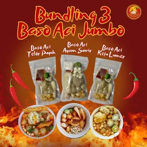 PAKET JUMBO BASO ACI AYAM SUWIR , KEJU , DAN BASO ACI TELOR PUYUH