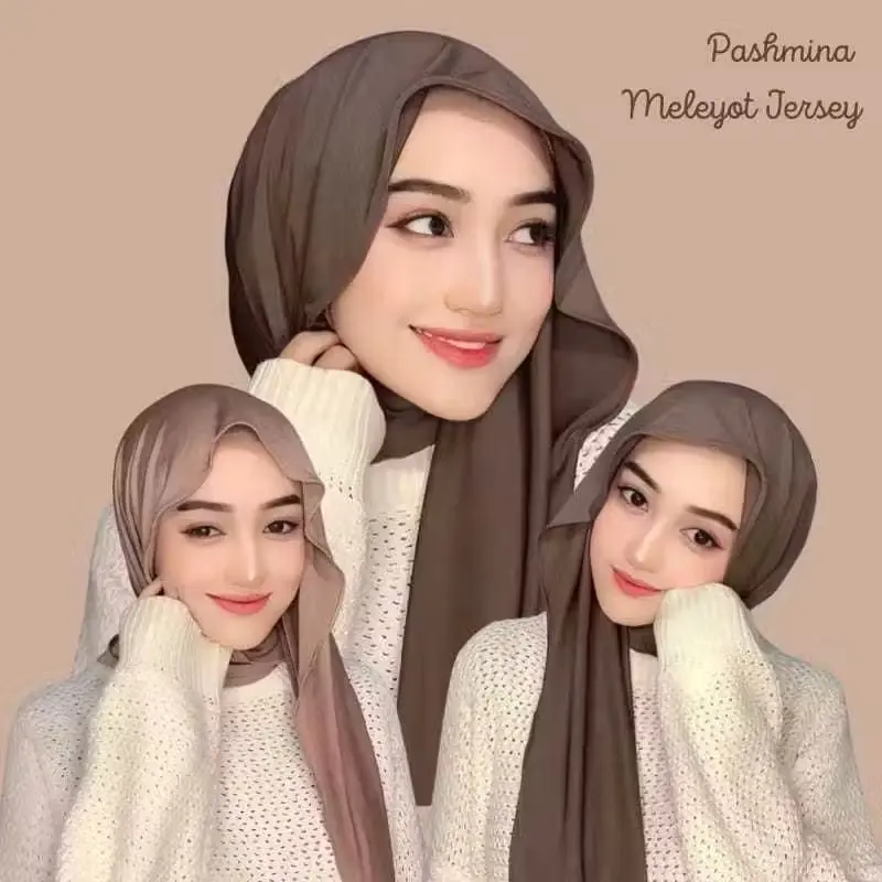 PASMINA KAOS JERSEY MELEYOT | HIJAB PASHMINA JERSEY | PASHMINA SHAWL