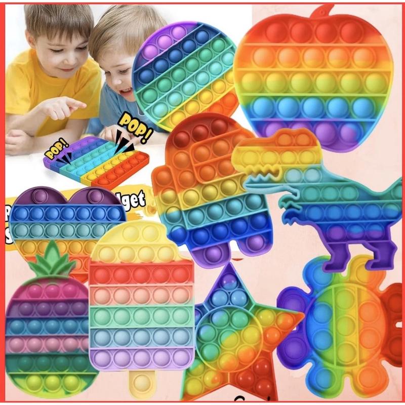 Pop it do choi bäm bong bong màusäc cau vong giàm cǎng thǎng Hò Lo kids