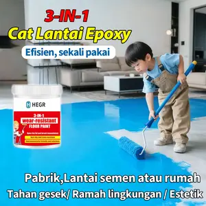 Cat Lantai Epoxy Self Flow 1kg Lantai berkilau bagai keramik-Berlaku untuk Lantai rumah Gudang Garasi Pabrik lapangan outdoor Paint
