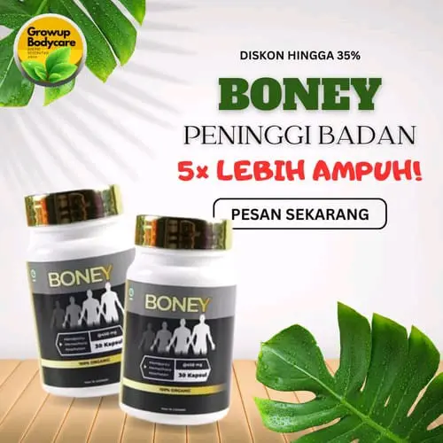 Boney Kapsul Suplemen Peninggi Badan Pria & Wanita Naik 5-15 CM Aman BPOM Original Terraris Terbaik Terrampuh Best