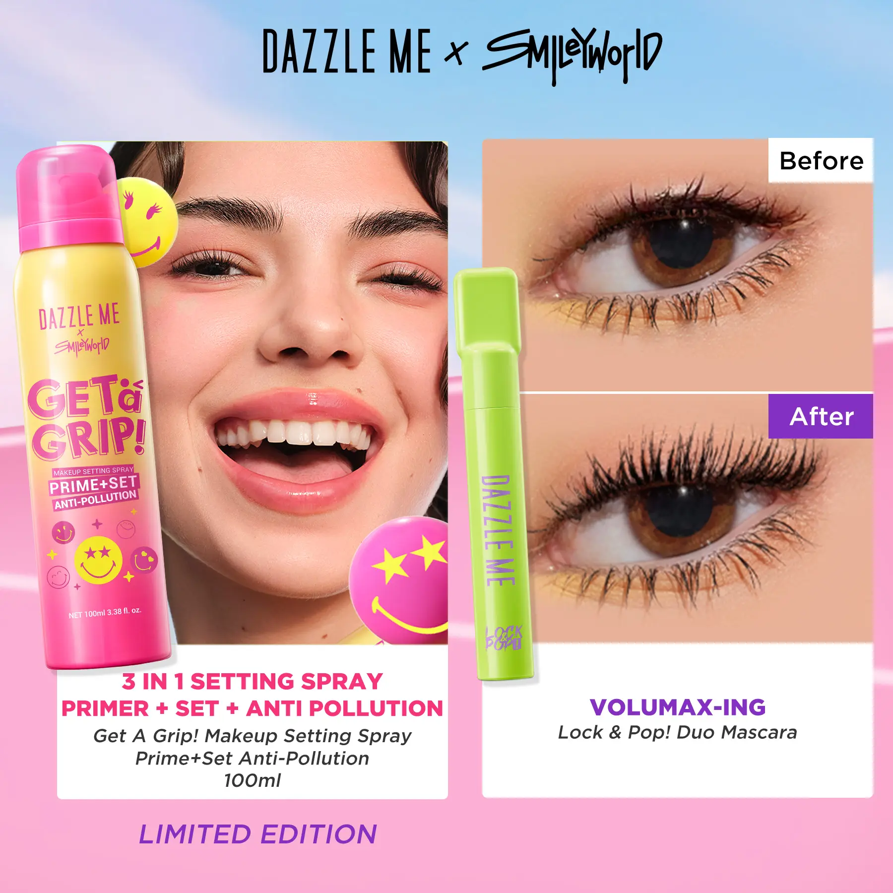 1pc Mascara Volumax + 1pc PrimeSet 100ml Smiley