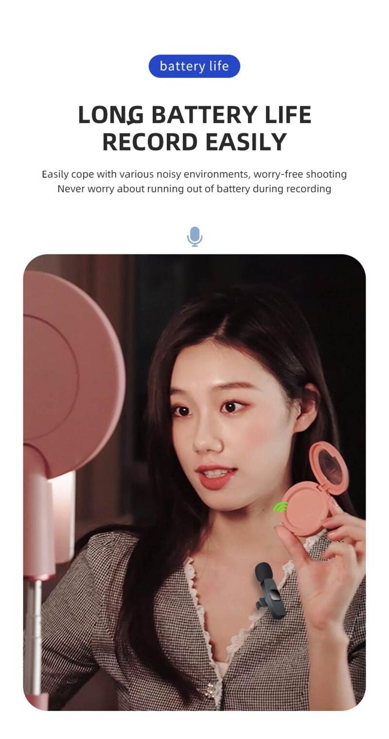 Product Introduction of Wireless Collar Clip  Outdoor Mobile Phone Live Broadcast Equipment Video Recording Radio Noise Reduction  Audio Smartphone  wireless microphone boy a wireless mic 7