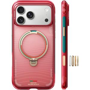 TORRAS ポルトガル代表サッカーチーム iPhone 17 Pro Max 用 ケース【エアバッグ 超強保護・米軍 MIL規格 】Ostand Q3 Air MagSafe対応 リング 360°マグネットスタンド 縦横両対応 マグネット搭載 耐衝撃 サッカー 観戦・野球 ・バスケ に最適 パッション・レッド