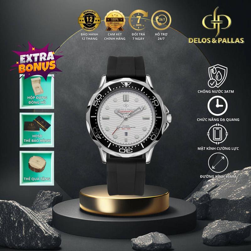Thụy Sĩ DELOS & PALLAS - Đồng hồ S2050 – Phong cách thể thao, kiểu dáng đồng hồ lặn, chống nước 3ATM, dạ quang , lớp mạ IP, thiết kế đơn giản thời trang, vành xoay được SHOP VN-2