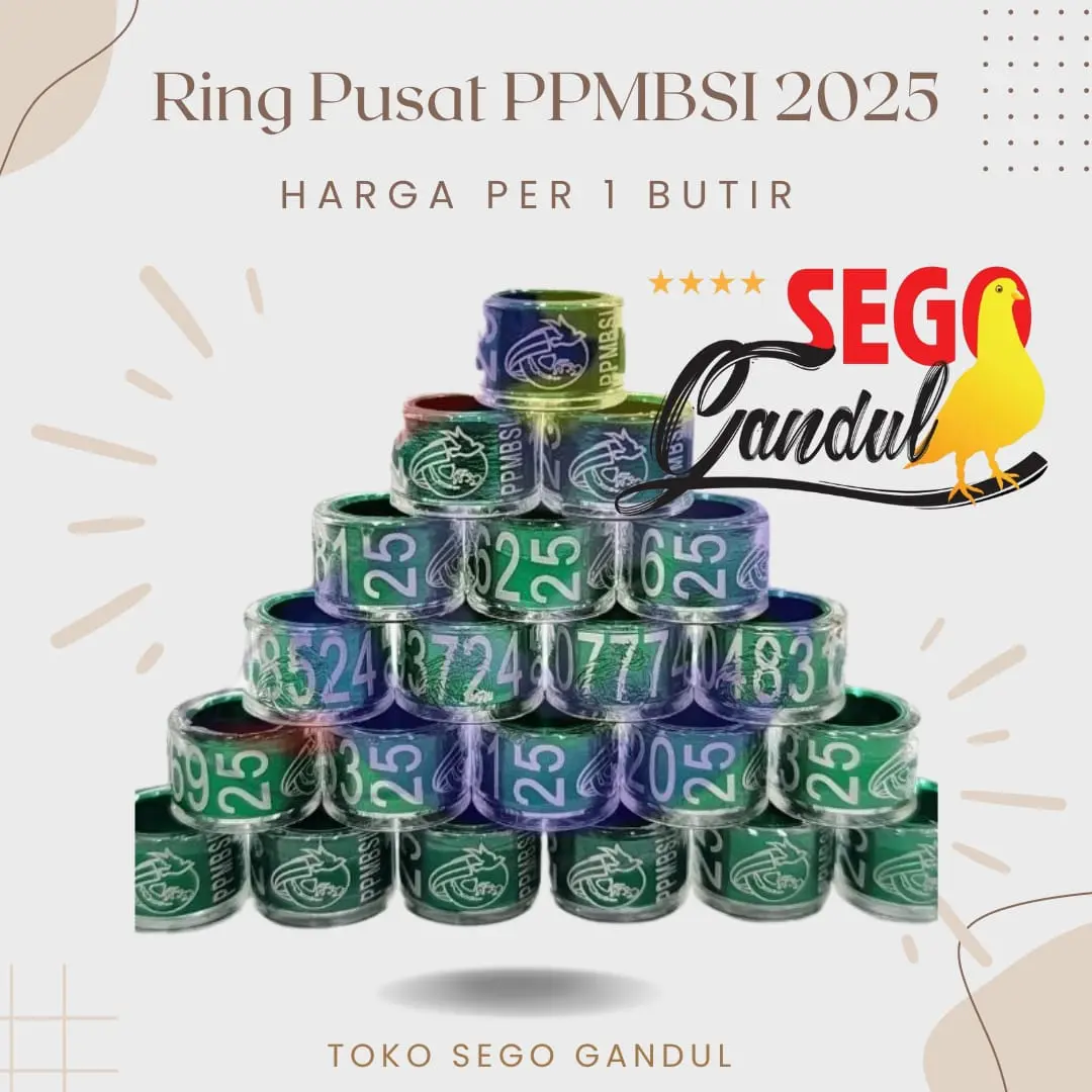Ring Pusat Merpati Balap PPMBSI 2025 Original Per 1 Butir
