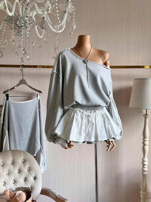 Set áo nữ trễ vai phối chân váy xòe xếp ly set đồ nữ xinh sang chảnh