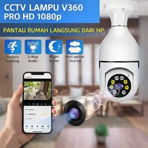 Kamera Lampu 360° Wireless Pintar CCTV Bohlam V360 Pro Full HD Bisa Pantau dari HP
