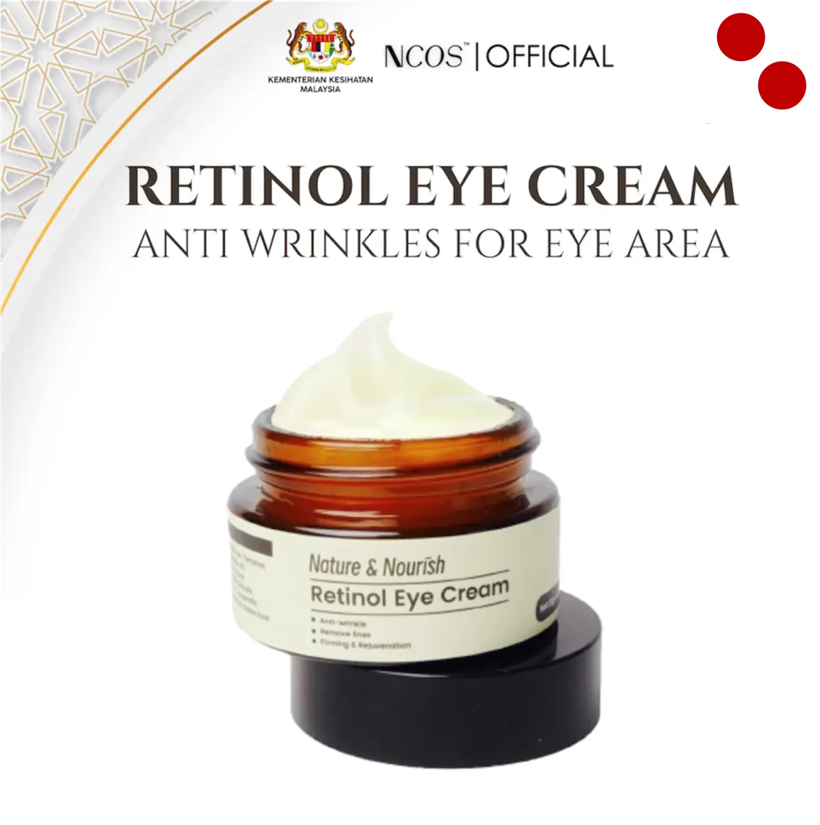 RAMADAN SALE KKM Free Shipping Krim Mata NCOS Retinol Eye Cream Bundle Set All Skin Types Firming Skincare Eye skin care Fine Lines Hydrating Sensitive Skin  20g Moisturizer Arbutin Face