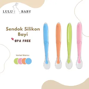 LULU BABY | Sendok Silicon Bayi / Silicone Feeder Mpasi BPA Free Pink Biru