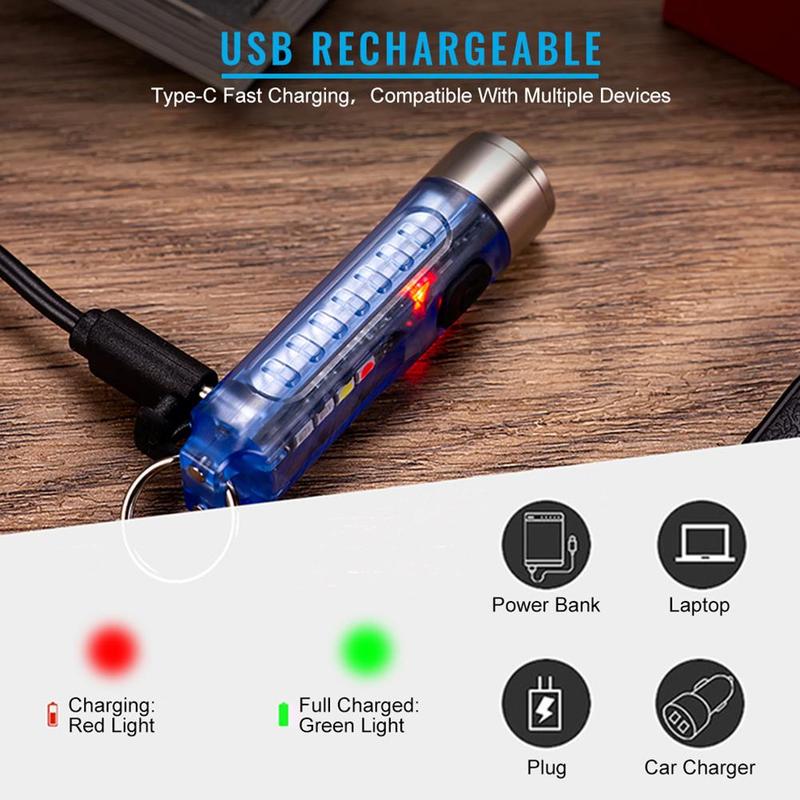 Product Introduction of Lampu suluh poket LED pelbagai fungsi mini, kalis air, rantai kunci, lampu suluh boleh dicas semula USB, lampu suluh amaran magnet untuk perkhemahan Lights Terang 52