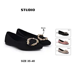 SK-141 [STUDIO] Flatshoes Wanita Kasual Terbaru Sepatu Perempuan Flat Kekinian Sepatu Cewek Jalan Santai