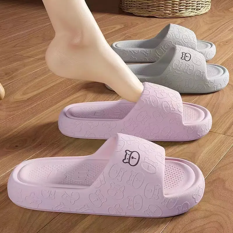 Nam và nữ ở nhà Dép nữ dễ thương Dép phòng tắm chống trượt Dép bền Slipper DéP Nhung Đồng Women Có Quai