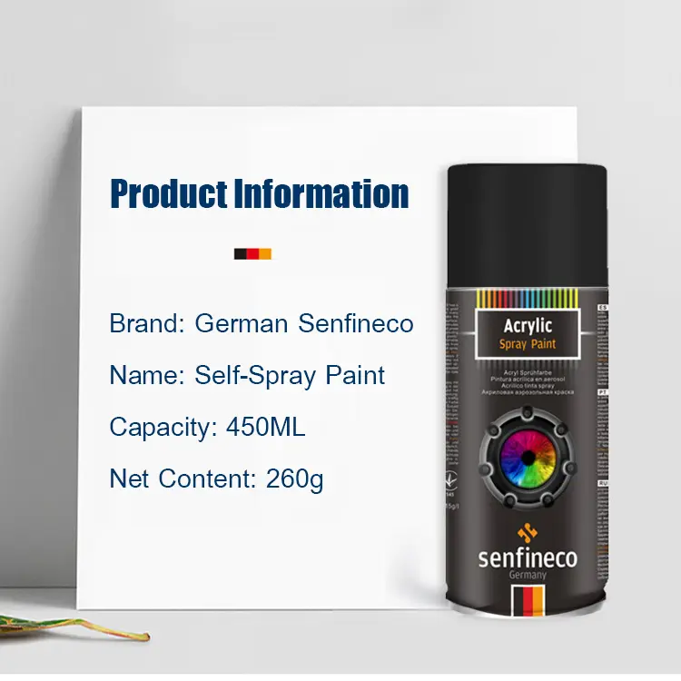 German Selfspray Paint Handheld Metallic Paint for Cars Black and White Rustproof Chrome Coating 4