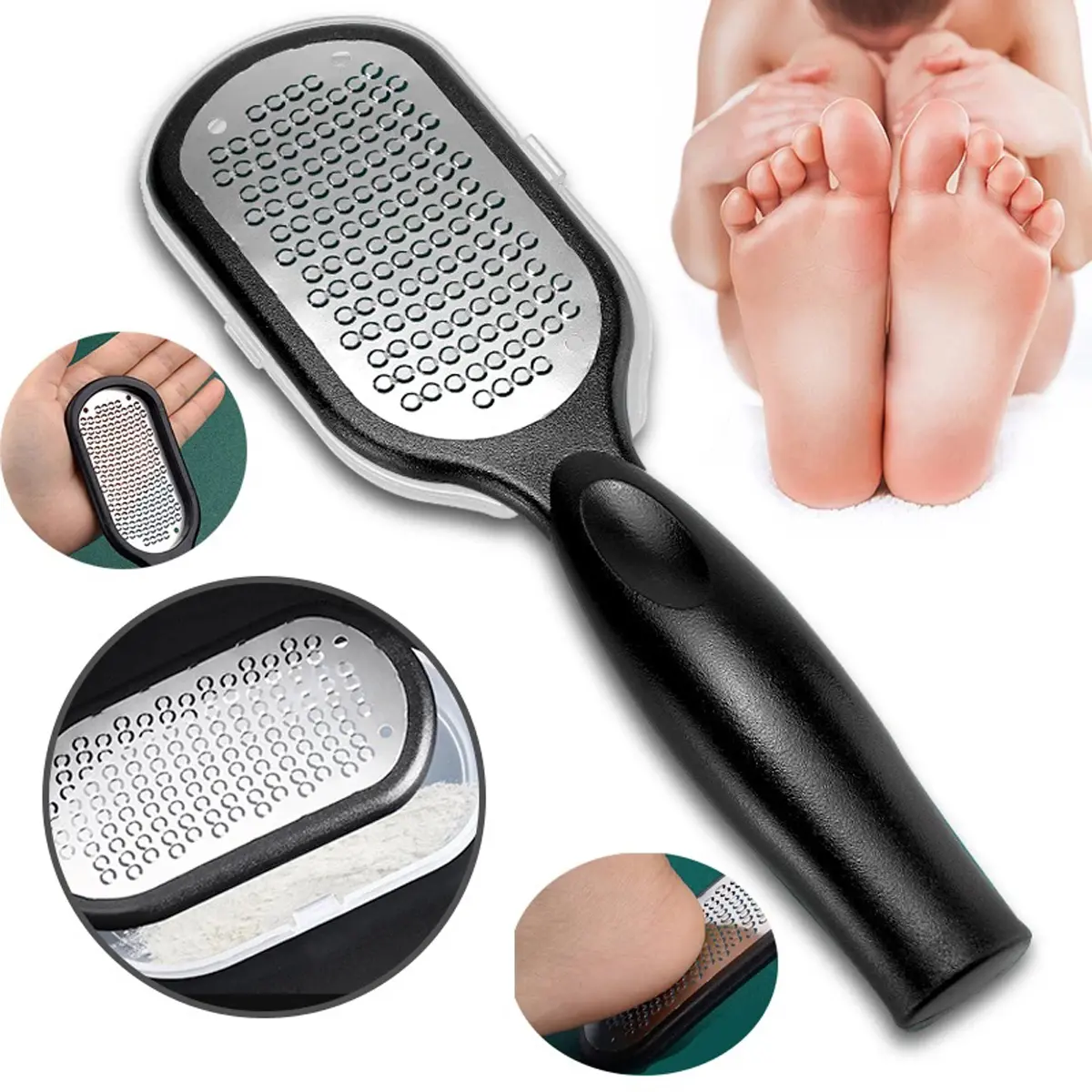 Pedicure Foot File Callus Remover Stainless Steel Foot Scraper Portable Rasp Colossal Foot Grater Scrubber For Feet