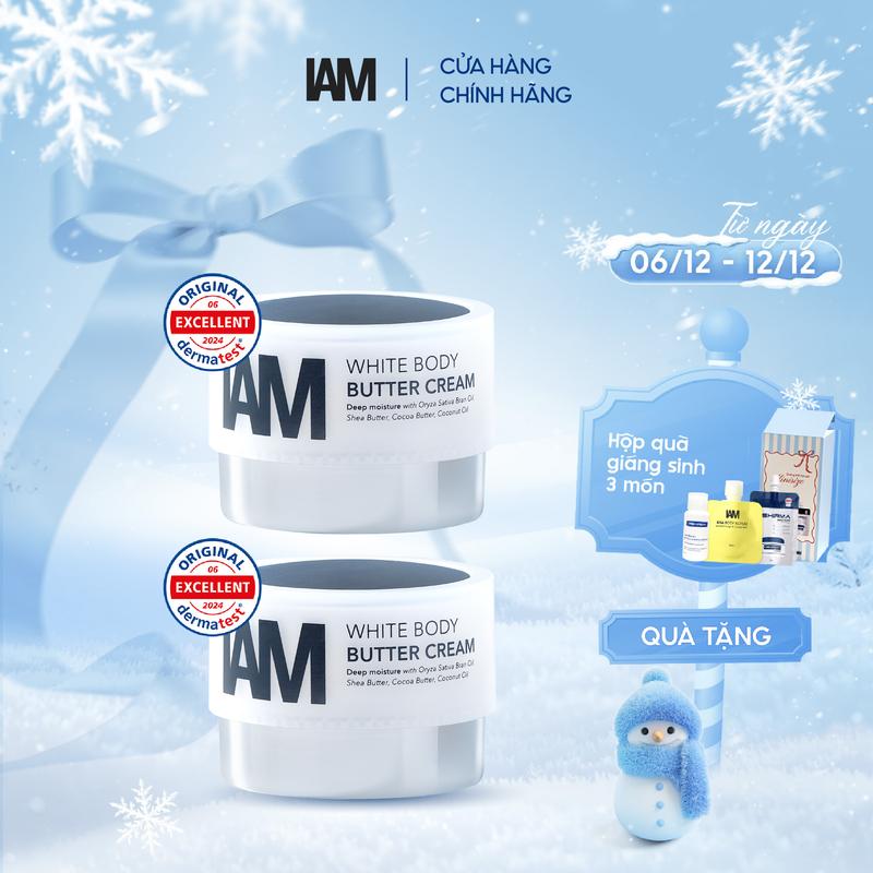   Live Baclyn  COMBO 2 Hũ Kem Dưỡng Thể 200G Hỗ Trợ Dưỡng Trắng Cho Da Thiếu Ẩm IAM White Body Butter Cream 200g 