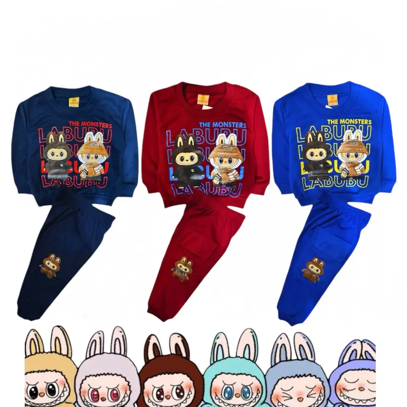 Baju anak laki-laki viral labubu X Harry Potter Stelan panjang labubu anak laki-laki / unisex / untuk anak 1-8 Tahun (Edisi Labubu) 3