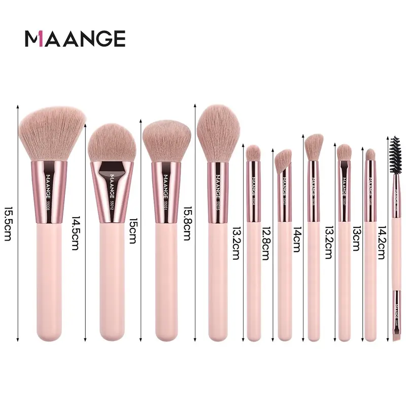 MAANGE PinkiEdition 10 Piece Daily Make up Brush Set + Box High Quality Brush Perfect for Gift MAG55075 8