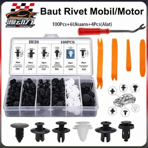 100pcs Bumper Klip Mobil baut rivet mobil baut rivet mobil universal klip body motor Kancing klip Mobil Car