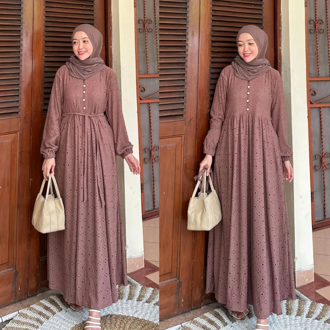 Joley Cloth - Mahalini Otfit Kondangan Elegant Bridesmiad Gamis Knit Bordir Dress  Wanita Muslimah Busui Baju Pesta Mewah Panjang Wudhu Maxii
