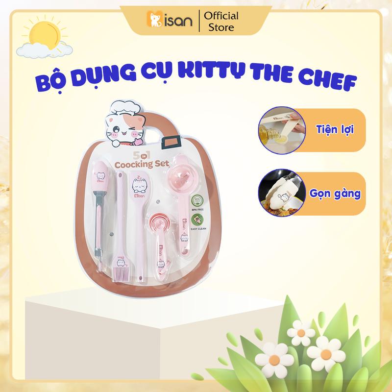   KOC  Bộ Dụng Cụ Chế Biến Đồ Ăn Dặm 5 Chi Tiết Kitty The Chef Misan Cao Cấp An Toàn Cho Bé 