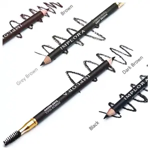 Implora Eyebrow Pencil 2 IN 1 Pensil Alis Implora dengan Serutan dan Sikat Tersedia dalam 4 Varian Black Brown Grey Brown Dark Brown
