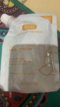 Product Review of EGG YEAST EGGSHELL Mask Cream 100gr Face Masker Cangkang Telur Facial Krim Wajah Peel Off Kulit E.G.G Glam Glow Melembutkan Muka from R**i 0