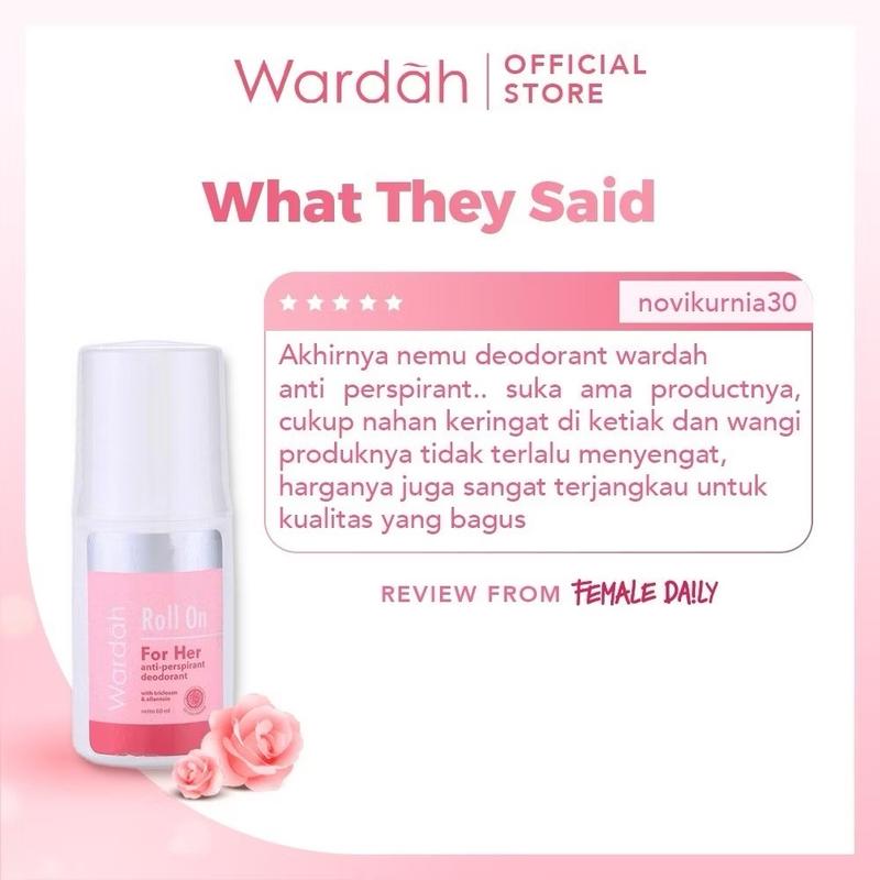 Wardah Deodorant Roll On untuk Wanita 60 ml - Ketiak, Antiperspirant, Bau 2