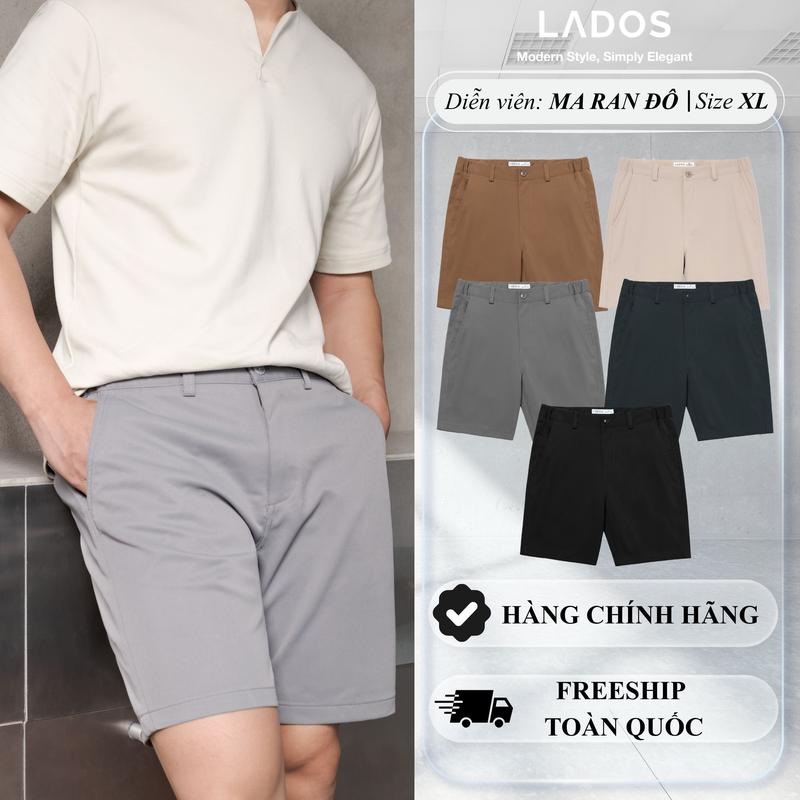 Quần Short Kaki Cao Cấp Nam LADOS - 4134 - Form Chuẩn, Mềm Mại, Hạn Chế Xù Lông, Bền Màu, Lưng Chun Cao Cấp, Thoải Mái, Năng Động