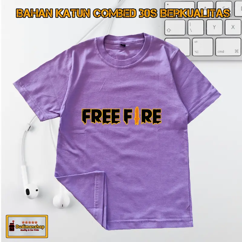 Fashion Kaos Anak Game Free Fire Simple Keren Katun Combed 30s Asli 2