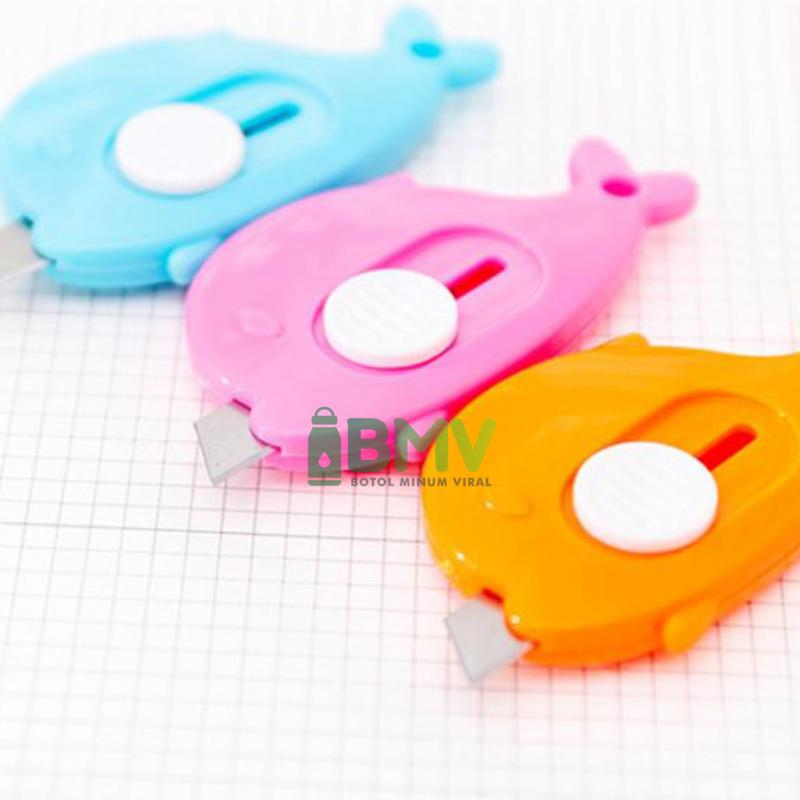 Cutter Mini Bentuk Awan Dolphin Stainless Steel Untuk Keamanan Sekolah dan Seni 8
