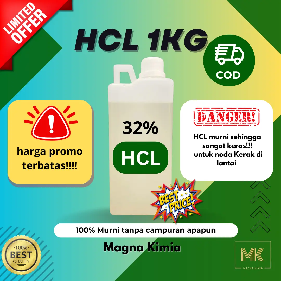 PEMBERSIH KERAK KERAMIK-HCL 32% MURNI-PEMBERSIH 1kg