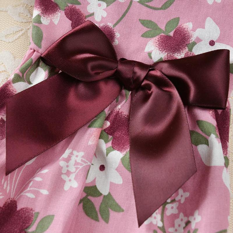 Summer Pet Dress Flowers Printing Ribbon Clothes Puppy Dogs Cats Princess Dress Summer Pet Cat Fair Maiden Skirt #426560 5
