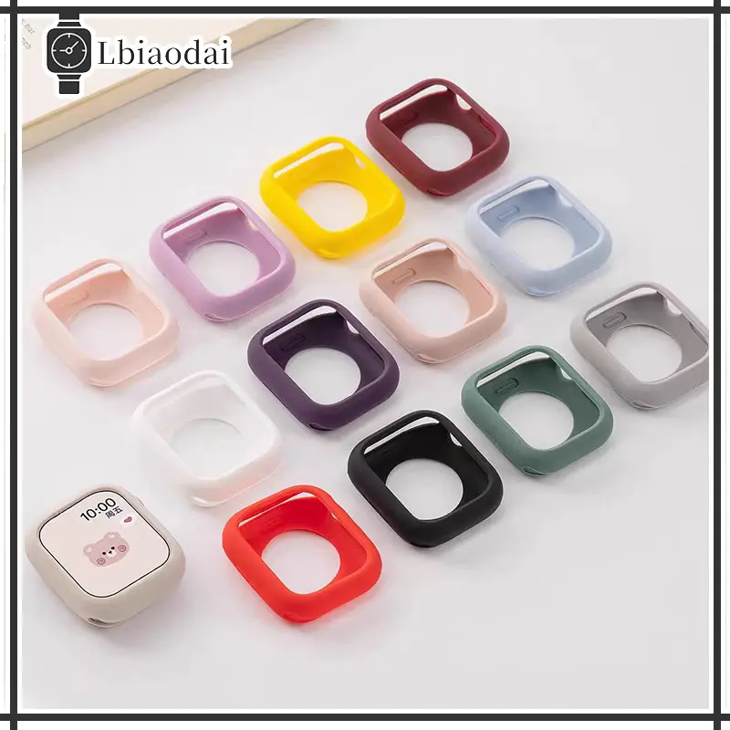 Soft Candy Case for Apple Watch IWatch Ultra 3 2 Series 11 10 9 8 7 6 5 4 SE 3 2 49mm 46mm 42mm 45 44 40 41 38mm Anti Gores Silikon Material Rubber Silicone Screen Protector Cover Bumper Jam Tangan Smartwatch for DT No 1 HW22 W26 IWO