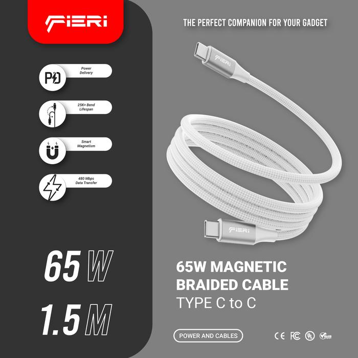 Promo Fieri Kabel Charger Magnetik 65W Type C to C – 1.5 M C938 ...