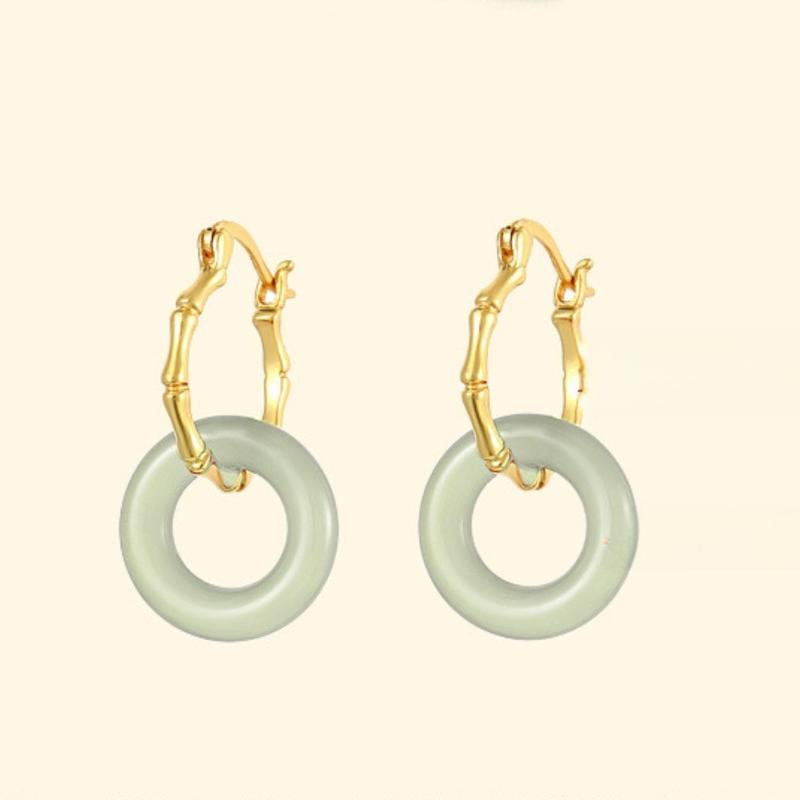 Timeless S925 Silver Jade Bamboo Joint Earrings – 2.6cm Height - TikTok ...