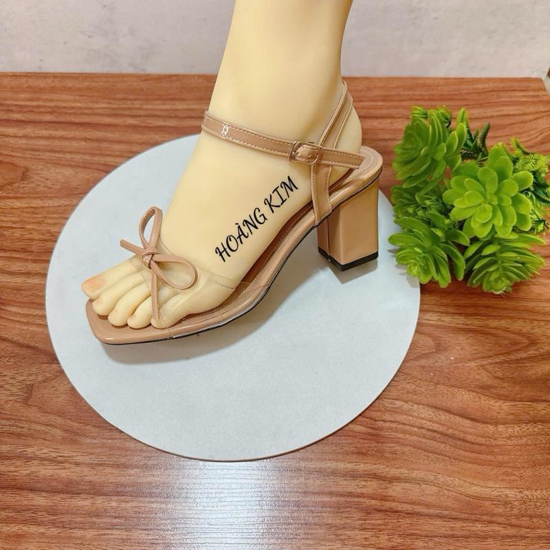  FT555FTT - SANDAL VÀ GUỐC Nữ Hoàng Kim Quai Trong Êm Chân cao 5 Phân 7 Phân - 555FTT 