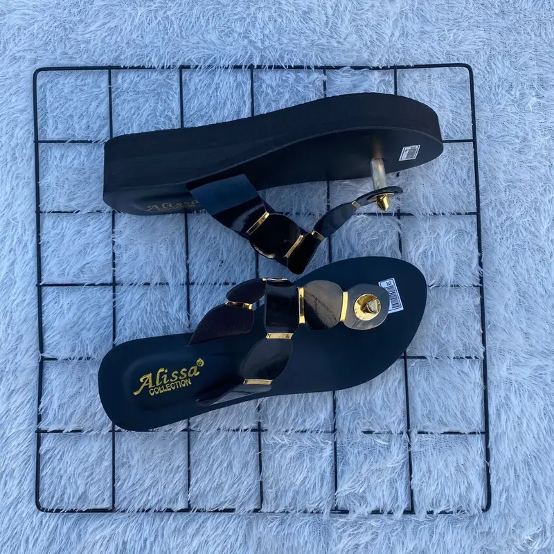 Alisa - Sandal wedges wanita Tinggi 5 CM - Sandal wedges Tali Kotak Cewek Sendal 2