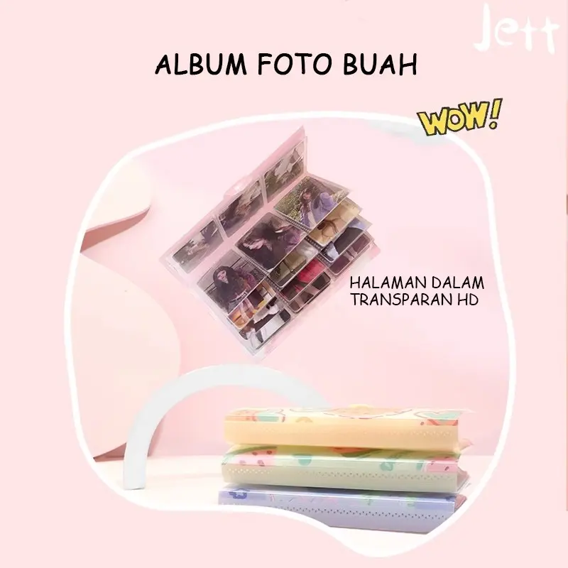 album photocard 240-120 Slot/kolbuk photocard/album foto polaroid 2R/idol kpop photocard holder/Waterproof Buku Album Motif Buah Lucu 2
