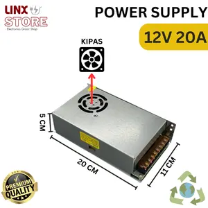 Adaptor Power Supply 12V 20A / 12V 30A PSU Jaring CCTV LED AC 220v to DC 20A 12V / 30A 12V Adapter Trafo Travo Lampu LED Strip