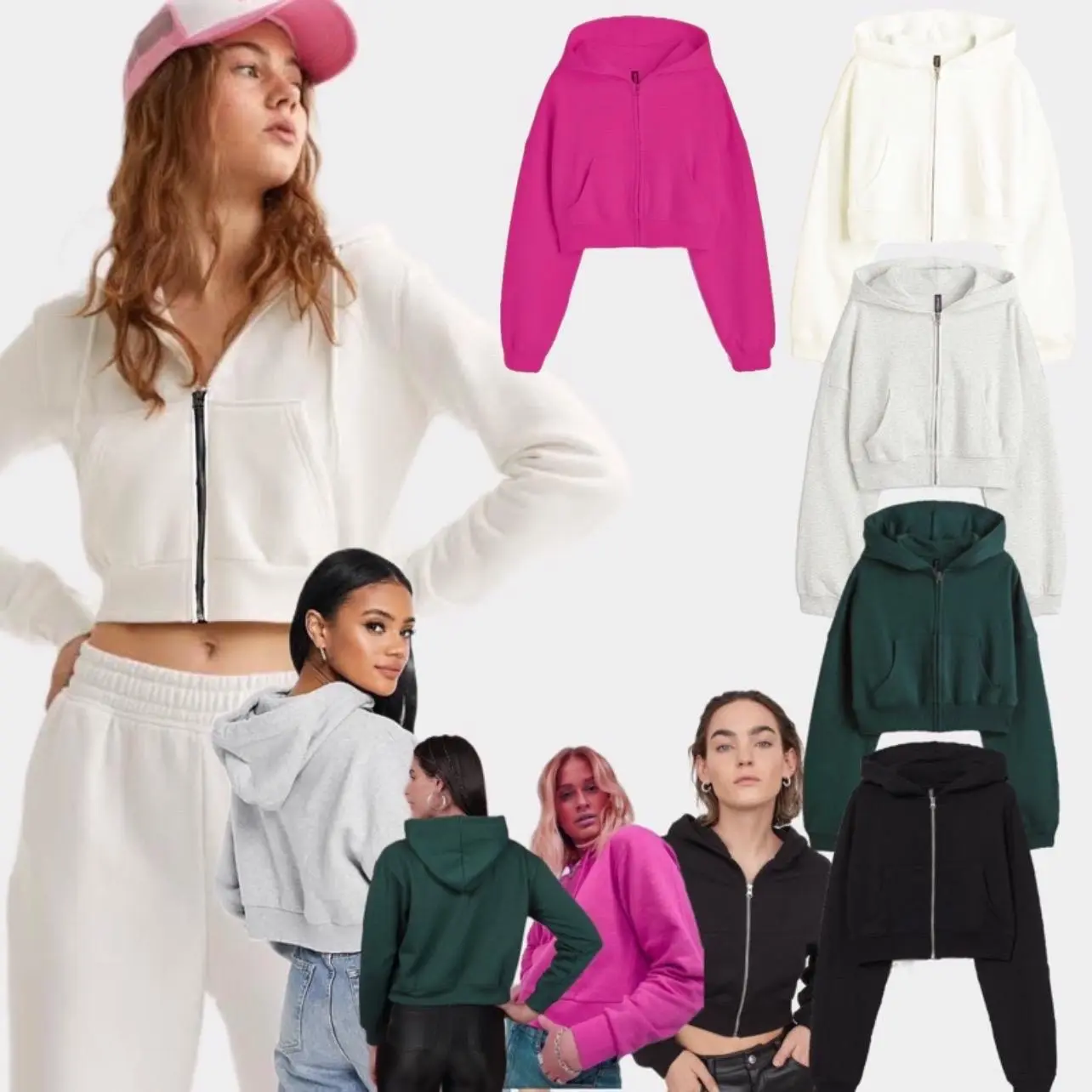 [NEW] ZIP CROP MULTICOLOR JAKET WANITA ZIPPER