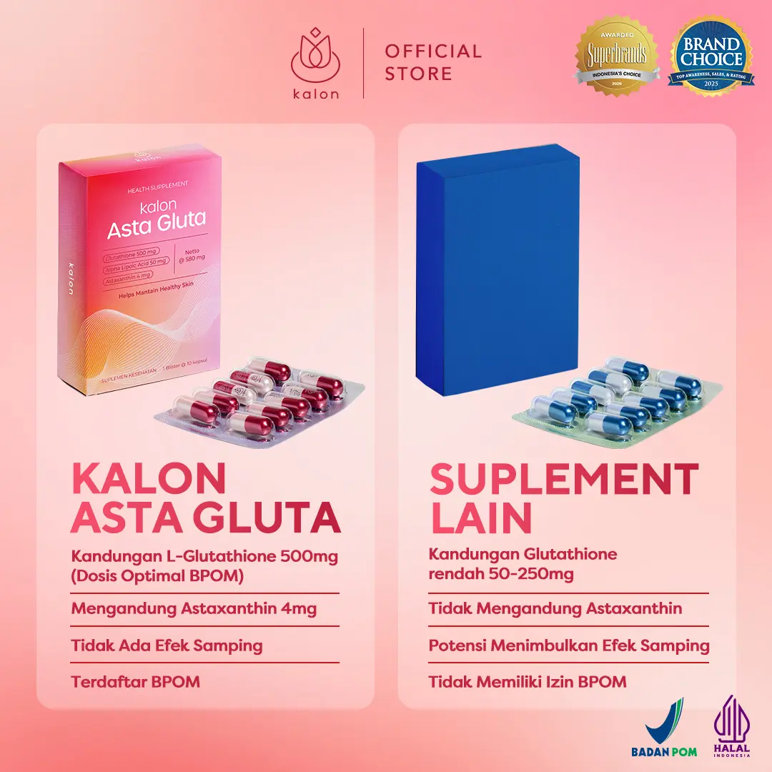 Kalon Asta Gluta | L-Glutathione 500mg + Astaxanthin 4mg + ALA 50mg | Suplemen Kulit Cerah Glowing & Antioksidan BPOM | Suplement Whitening Capsule | Whitening Booster Suplemen Kecantikan - Shop | Tokopedia Kalon Asta Gluta | L-Glutathione 500mg + Astaxanthin 4mg + ALA 50mg | Suplemen Kulit Cerah Glowing & Antioksidan BPOM | Suplement Whitening Capsule | Whitening Booster Suplemen Kecantikan - Shop | Tokopedia