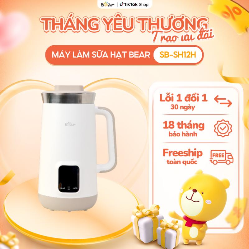 [Ưu Đãi Sốc] Máy Là̀m Sữa Hạt BEAR Máy Nấu Sữa Hạt Máy Xay Sữa Hạt Đa Năng Làm Sữa Đậu Nành Nguyên Chất Chống Ồn SB-SH12H