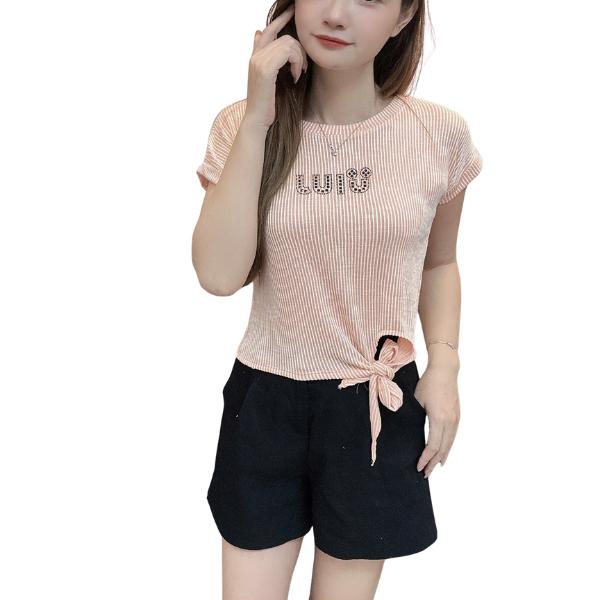 Áo thun cộc tay cotton kiểu rút dây mềm nhẹ a90