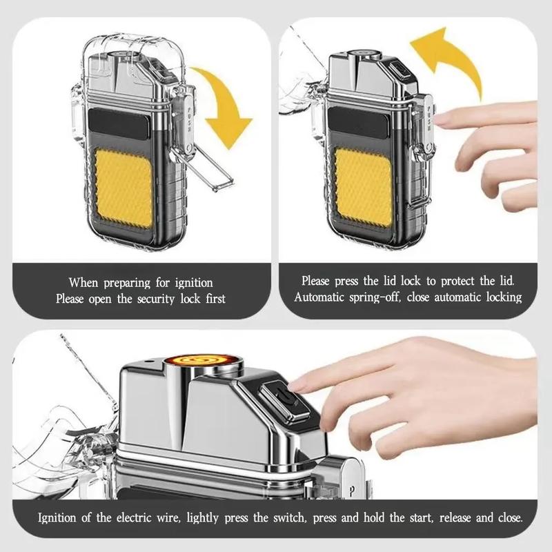 Product Introduction of Multi functional dual arc lighter with light portable work light cigarette lighter 7