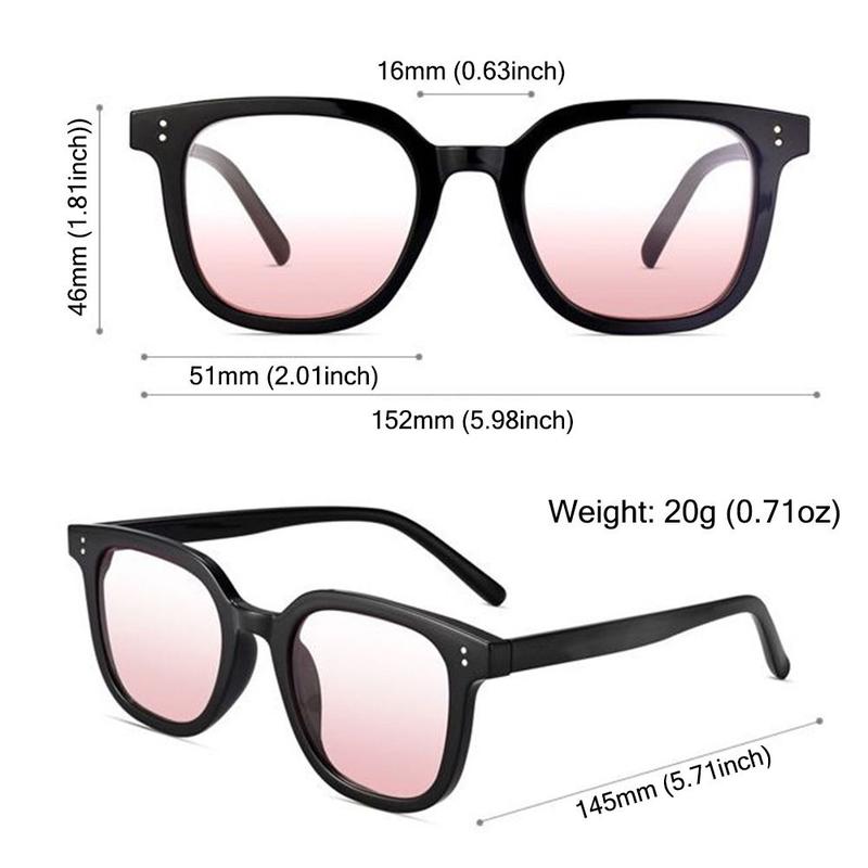 Fashion Square Gradient Blush Sunglasses No Makeup UV400 Protection Anti-Glare Shades Decorative Eyewear for Driving, Fishing, and Travel 3
